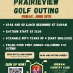 37th Annual Prairieview Golf Outing event flyer